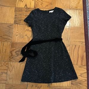 Black tweed short sleeve dress